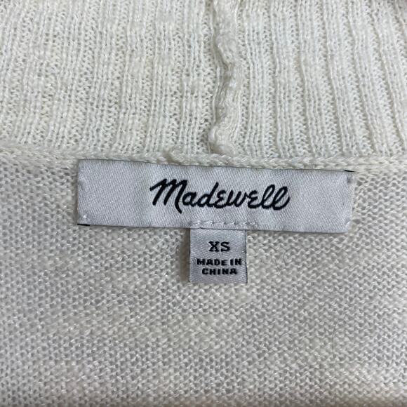 Madewell Bradley Cardigan Sweater‎ Sz XS Ivory Cream Slub Knit Style AI212 - Picture 3 of 14